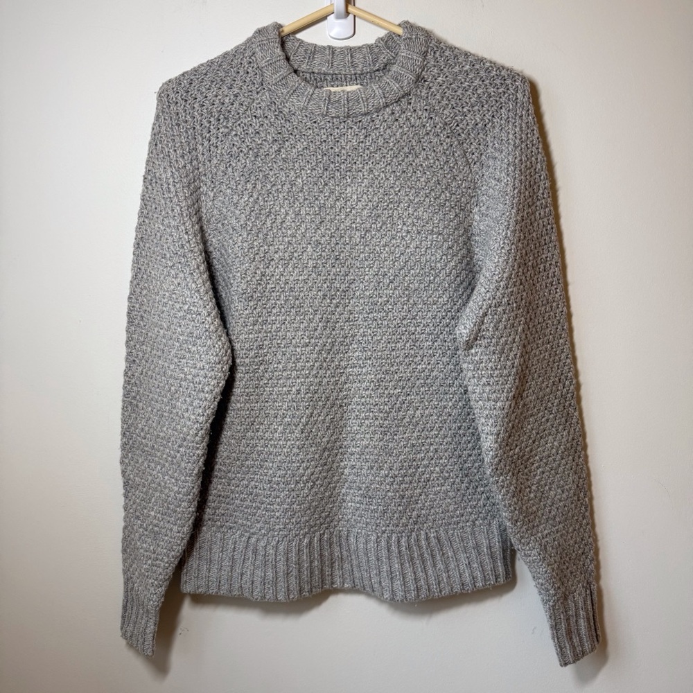 Taylor Stitch The Fisherman sweater merino wool moss stitch chunky knit.